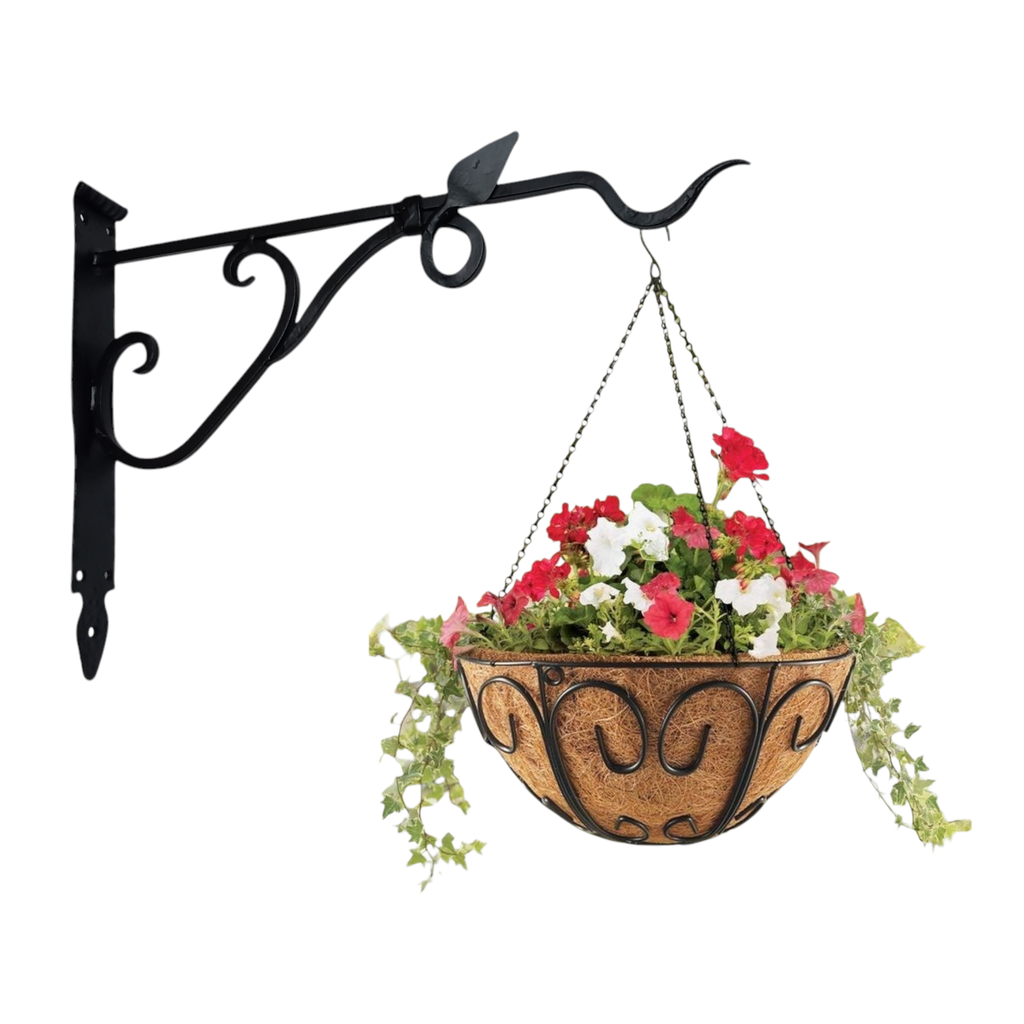 Hand-Forged Plant Hanger Bracket (Black)