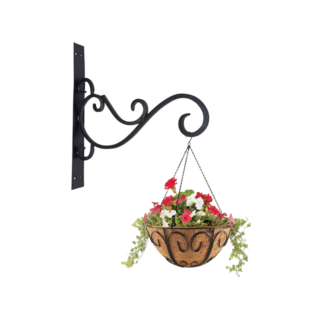 Hand-Forged Plant Hanger Bracket (Black)