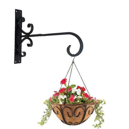 Hand-Forged Plant Hanger Bracket (Matt Black Powder Coated)